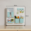 Home Office Desktop Standing Storage Shelf Vertical Metal Pegboard DIY Accessory Set
