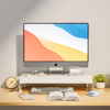 Monitor Stand Riser White 2 Tiers Metal Desk Shelf Computer Screen Stand with Storage for Desktop