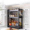 Large Capacity Shelf Kitchen Supplies Comprehensive Storage 3-tier Metal Black Storage Holders & Racks Multifunction Modem