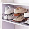 Black Iron Shoe Rack Stand Metal Shoe Slots Organizer & Storage Closet for Wardrobe Shoe Stacker Holder