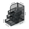 Mesh Desk Supplies Organizer with 3 Drawer Office Desktop Organizers and Accessories Stationery Caddy