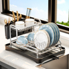 Multifunctional Kitchen Countertop Organizer Double Storage Rack Dish Chopsticks Draining Racks Single Holder Cutlery Dishes