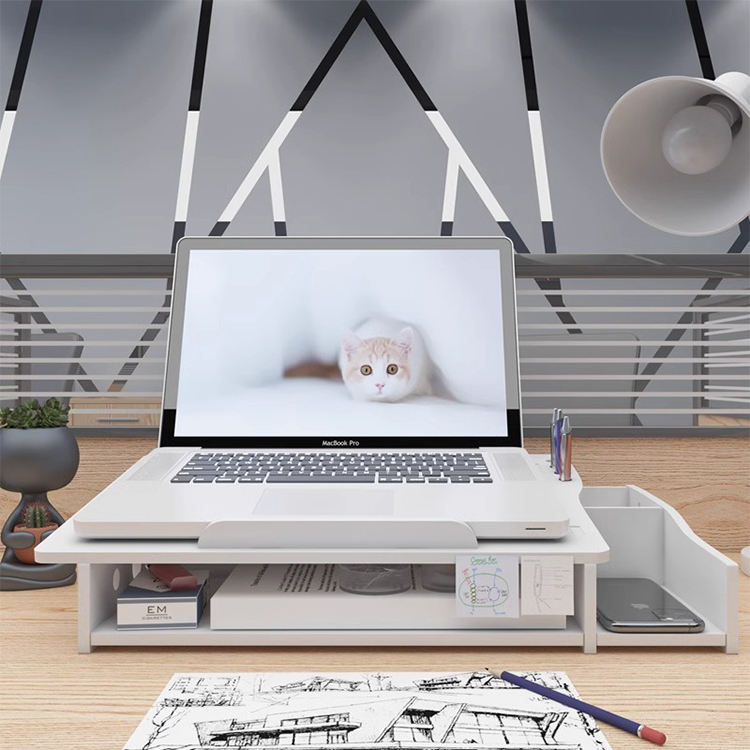 Multifunctional Laptop Stand Office Dormitory Computer Booster Rack Desk Storage Holder