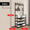 4-Tier Coat and Shoe Rack Entryway Coat Rack with 8 Hooks Shoes Organizer for Living Room, Bedroom, Office