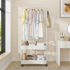 Metal Clothing Racks Freestanding Trolley Coat Rack With Wheels Garment Rack for Storage