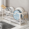 Compact Single-Tier Dish Drainer Rack for Kitchen Sink Window Sill Installation-Free Standing Type Narrow Storage Board