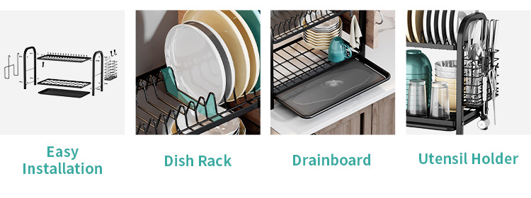 Kitchen Shelf Household Single Tier Desktop Dish Bowl Drainer Storage Rack