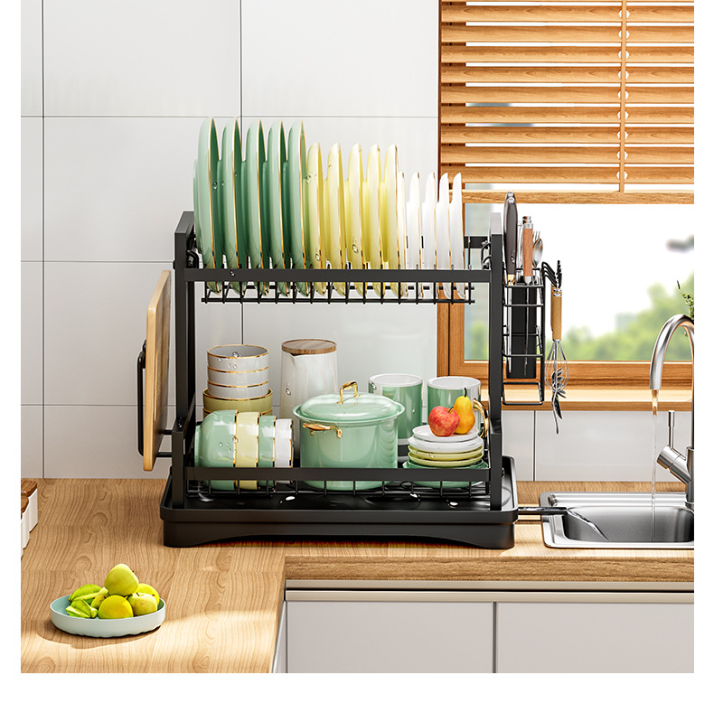 Cross-Border Kitchen Sink Countertop Dish Draining Rack Basket Cupboard Knife and Fork Cutlery Organizer