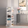 7 Tier Rotating Shoe Rack Tower 360 4 Grids Per Layer Square Shoe Storage Organizer, Fits 28 Pair of Shoe