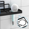 Iron Wall Mount Kitchen Organizer Above Sink Drainage Shelf Sponge Rag Holder