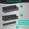 5-Piece Magnetic Shelf Kitchen Organizer with 10 Hooks Kitchen Magnetic Spice Rack
