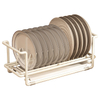 Kitchen Dish Drainer Cabinet Pull-Out Organizer with Large Capacity Tableware Storage Racks Metal Material