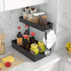 Dual-Tier Plastic Standing Type Under Sink Organizer for Kitchen and Bathroom Multi-Purpose Sundries Storage
