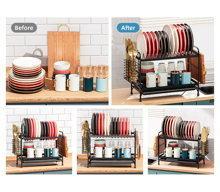 Household Multifunctional Kitchen Shelf Drainer Dish Cupboard Storage Rack