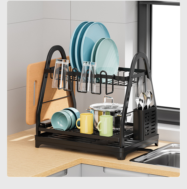 Multifunctional Chopsticks Draining Rack and Dish Organizer for Kitchen Countertops Home Use-Cross-Border Storage for Bowls