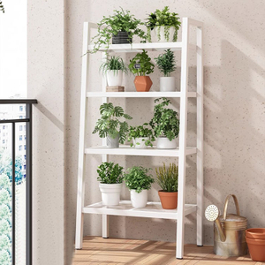 Iron Multi-tier Plant Floor Display Stand Balcony Patio Gardening Works Showcase