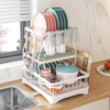 Multi-Functional Kitchen Anti-Rust Countertop Double Draining Bowl Dish Storage Racks