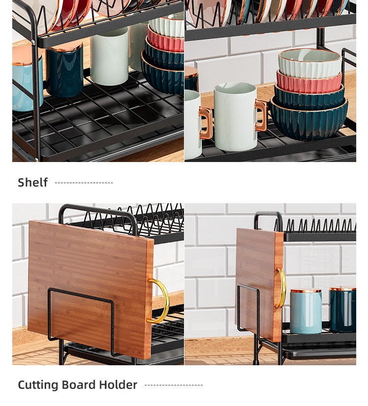 Household Multifunctional Kitchen Shelf Drainer Dish Cupboard Storage Rack