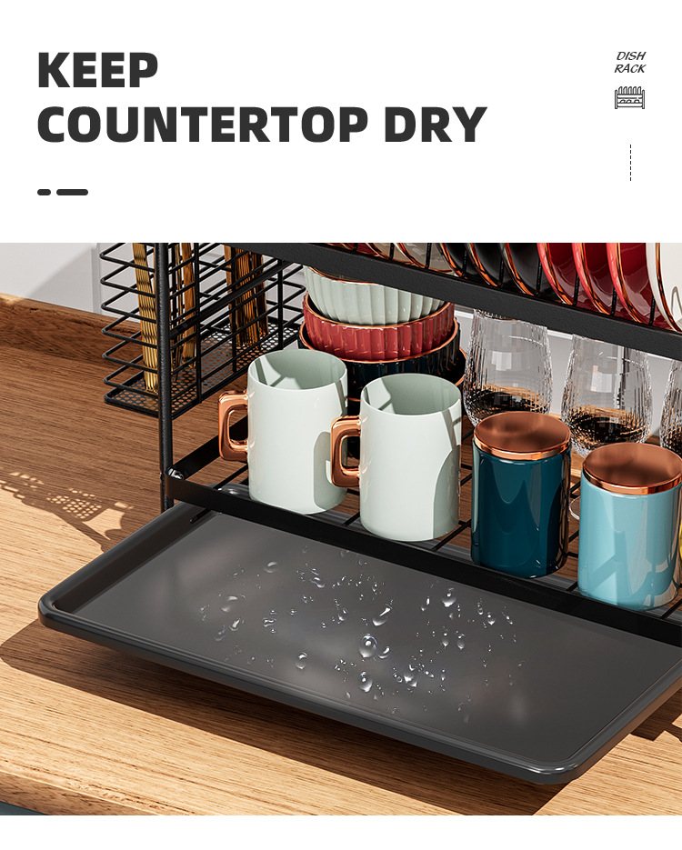 Household Multifunctional Kitchen Shelf Drainer Dish Cupboard Storage Rack