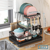 Multi-Functional Kitchen Anti-Rust Countertop Double Draining Bowl Dish Storage Racks