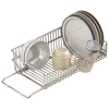 Sink Dish Drainer Rack 304 Stainless Steel Dish Drying Rack Organizer with Stainless Steel Utensil Rack