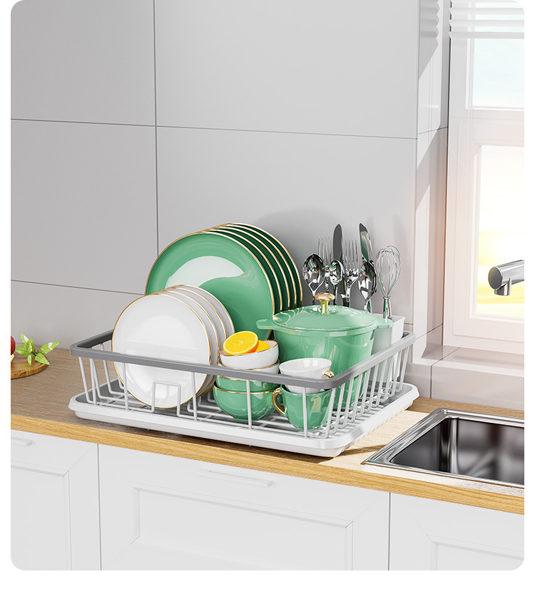 Single Draining Dish Rack for Kitchen Tableware Storage Basket With Organizer Display Home Kitchenware Bowl Racks