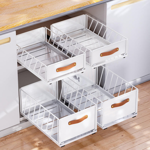 Pull Out Cabinet Organizer Fixed Heavy Duty Slide Out Pantry Shelves Drawer Storage