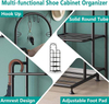 Sturdy Metal Free Standing Shoe Rack Saving Space Shoe Shelf 5 Tier Vertical Storage Organizer