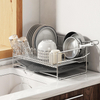 Multifunctional Stainless Steel Countertop Organizer Standing Type Kitchen Storage Holders Dish Bowl Utensils Draining Dish Rack