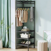 Metal Corner Hanging Clothes Rack 4 Tier Bedroom Shelf Assembly Floor Shoe Rack