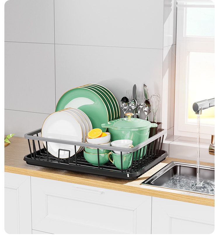 Single Draining Dish Rack for Kitchen Tableware Storage Basket With Organizer Display Home Kitchenware Bowl Racks