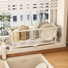 Dish Strainers Utensil Holder Double-Tier Dish Drying Rack Drainboard Kitchen Counter Sink Standing Type