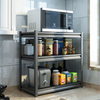 4-tier Metal Floor Organizer Multifunctional Storage Rack Black Storage Holders & Racks Customized Logo Multifunction 4 Layer