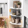 Corner Wall Shelf Holder Kitchen Bathroom Living Room Hanging Storage Cabinet Organizer 3 Tiered Wooden PVC Plastic Sustainable