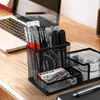 Pen Holder Desk Organizers Pencil Holder for Desk Black, 3 Compartments Metal Office Supply Organizer