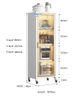 Metal Floor-to-ceiling Clip Storage Cabinet with Wheels Multifunctional Waterproof Storage Cabinet