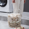 3 Tier Laundry Basket With Wheels Wire Metal Sorter Storage Trolley With Removable Hamper for Organizing Clothes