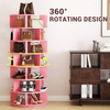 Hot Selling 7-Tier Rotating Shoe Rack Customized Logo Glossy 360° Revolving Shoe Organizer Free Standing Plastic Rack Tools
