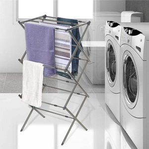 Oversized Metal Collapsible Clothes Drying Rack Essential for Air Drying Multiple Garments for Kitchen or Bathroom