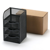 Mesh Desk Supplies Organizer with 3 Drawer Office Desktop Organizers and Accessories Stationery Caddy