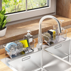 Easy Installation Stainless Steel Kitchen Sink Organizer Single-Tier Standing Type Caddy Dish Sponge Divider Sundries Storage