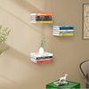 Metal Floating Bookshelf Modern White Wall Mount Shelves for Room Small Bookshelf with Minimalist Design