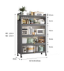 Floor Standing Metal Kitchen Storage Cabinet 4 Tier Extra Large Capacity with Pulleys
