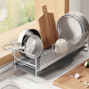 Multifunctional Stainless Steel Countertop Organizer Household Utensils Draining Dish Rack Kitchen Storage Holders