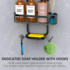 Bathroom Hanging Shower Organizer Over Head Shower Caddy Shower Storage Rack Basket with Hooks