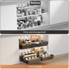 Single-Tier Pull Out Adhesive Drawers for Kitchen and Bathroom Cabinets Metal Pantry Organizers and Storage for Spices