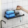 Iron Wall Mount Kitchen Organizer Above Sink Drainage Shelf Sponge Rag Holder