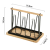 Household Storage Rack Glass Cup Holder 6 Hooks Cup Drying Rack With Wooden Tray