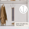Black Metal Belt Rack Closet Accessories Organizers, Closet Organizer Hook Rack for Belt
