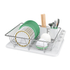 Kitchen Single-Tier Stainless Steel Draining Dish Rack Household Utensils Countertop Organizer
